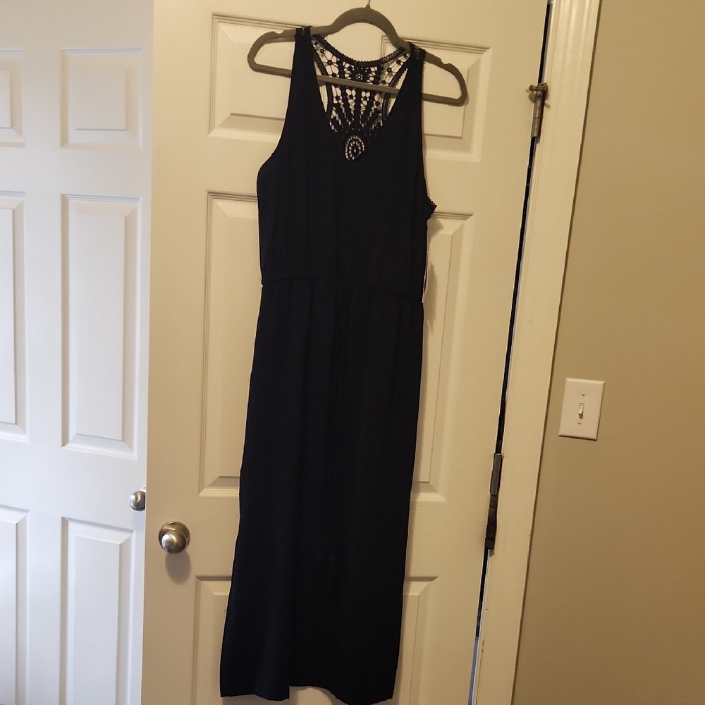 Navy Maxi Sheath Dress